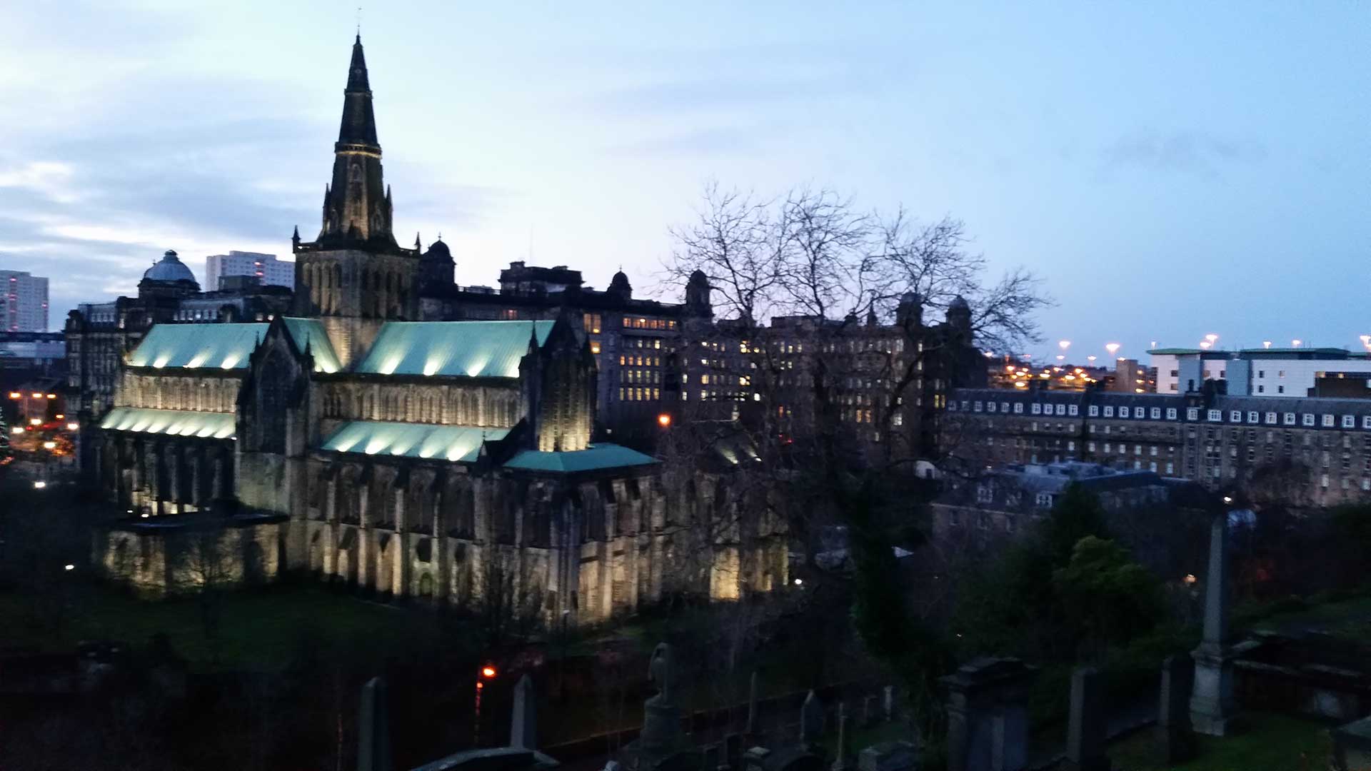 Glasgow city at night